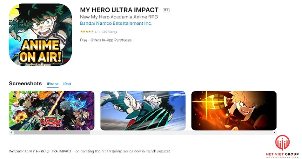 Hướng dẫn cách tải My Hero Ultra Impact trên IOS